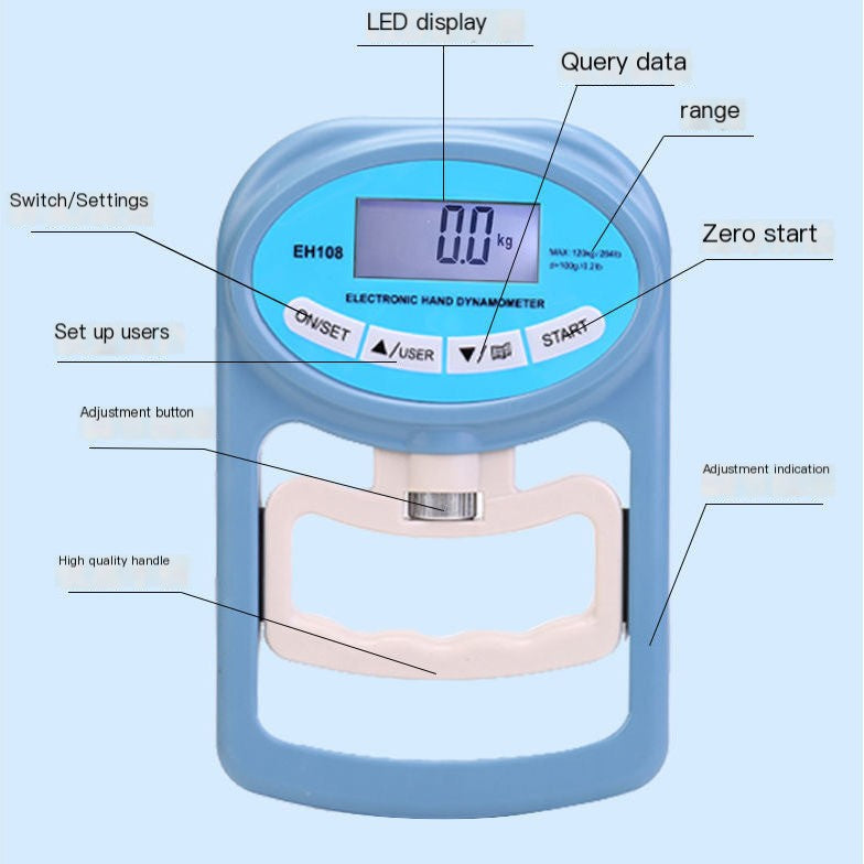 Adjustable Electronic Grip Strength Tester for Fitness