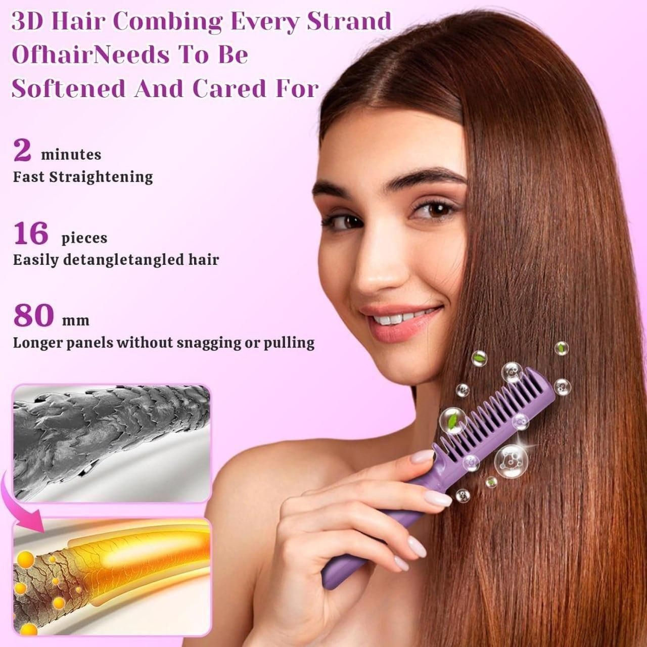 Portable Rechargeable Cordless Hair Straightener & Hot Comb