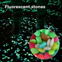 Glow-in-the-Dark Decorative Pebbles for Aquarium, Garden, and Pathways - Mixed Colors