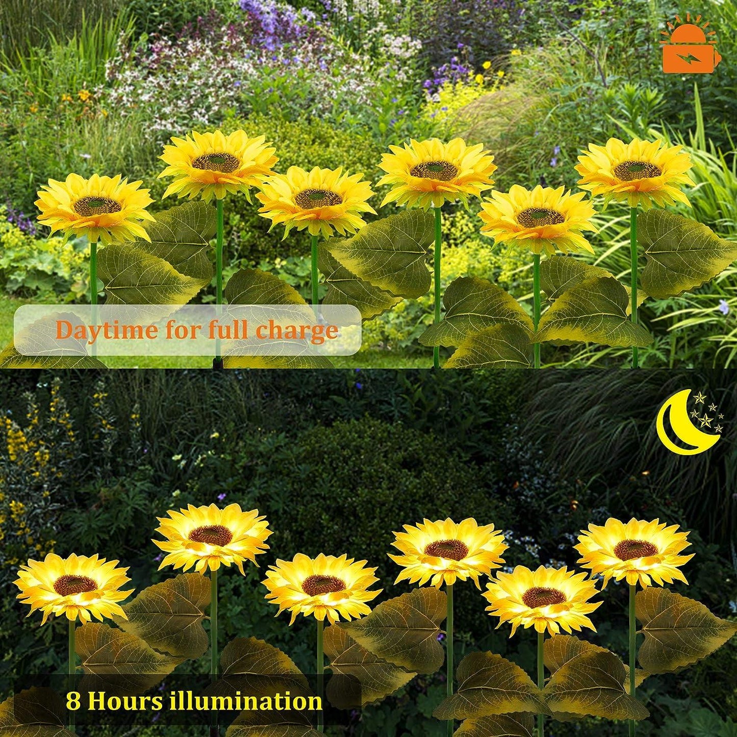 Solar-Powered Sunflower Garden Light