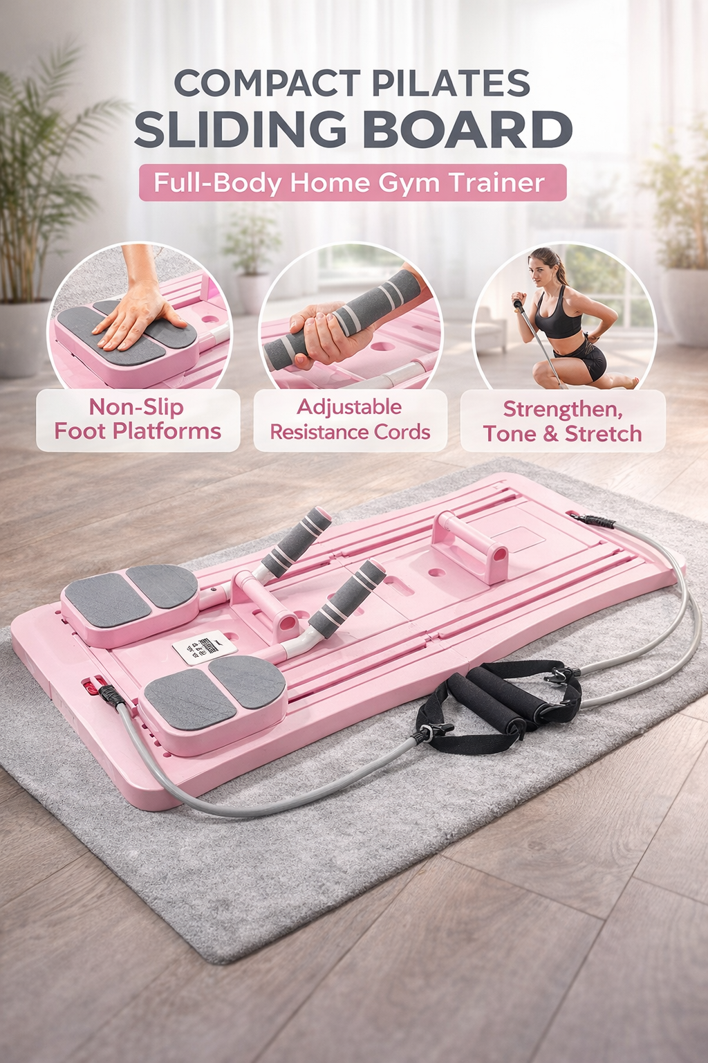 CoreGlide Pilates Sliding Board – Full Body Workout Trainer