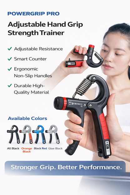 PowerGrip Pro Adjustable Hand Grip Strength Trainer