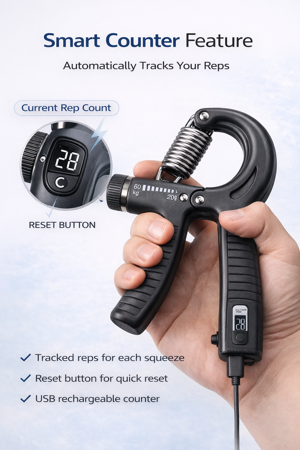 PowerGrip Pro Adjustable Hand Grip Strength Trainer